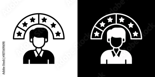 Customer Satisfaction Icon Set Vector Collection Style Glyph Isolated In Black And White