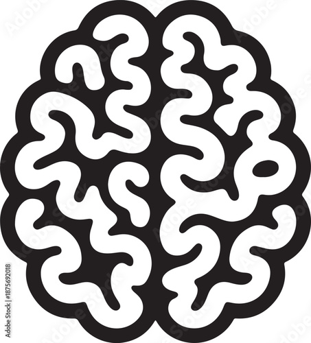 Stylized Human Brain Icon mind intelligence