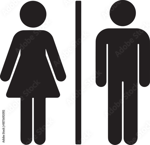 Male and Female Restroom Sign Icons vector illustration