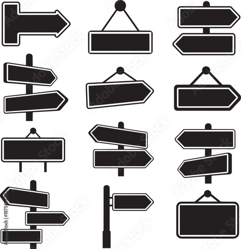 Collection of various directional signs Vector
