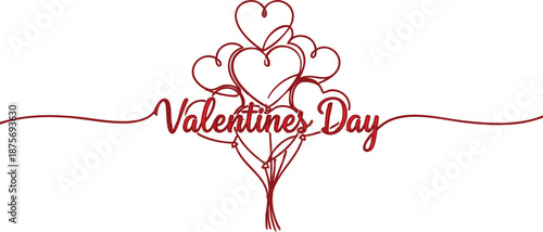 Valentine's Day heart love script calligraphy handwritten romantic vector illustration