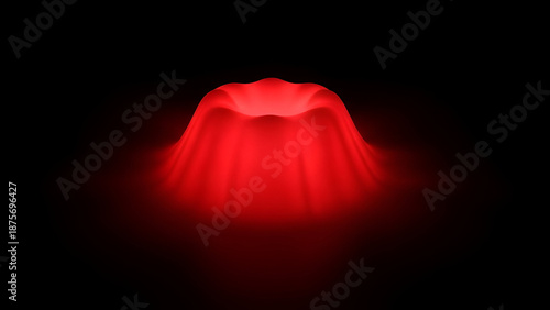 Illuminated abstract form: a glowing red form on a dark canvas, emanating an aura of energy and mystery.
