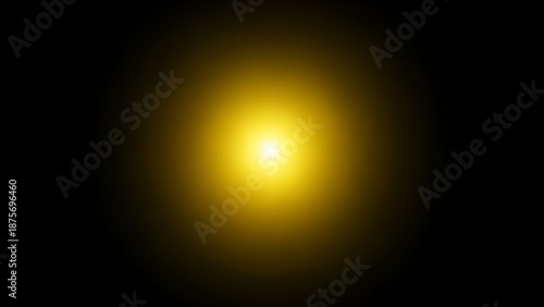Radiant Light: The image presents a singular source of bright, golden light, emanating against a dark backdrop. The visual evokes a sense of intense illumination.