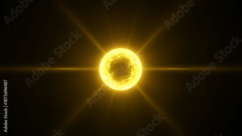 Celestial Luminescence: A brilliant sun radiates an intense solar glow in a celestial display of energy and cosmic power.