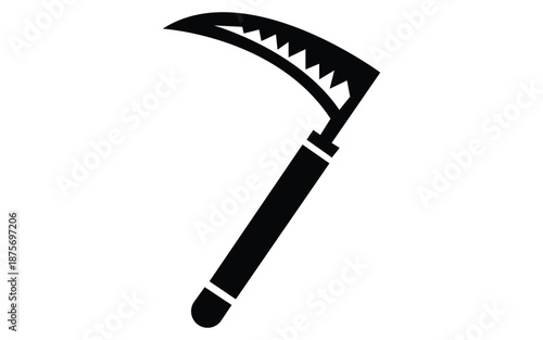 Sickle tool icon curved blade agriculture harvest farming silhouette

Tags (40):