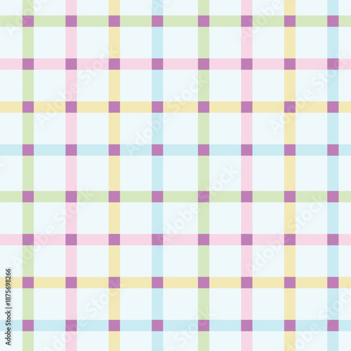 Seamless Texture. Colorful Plaid Blocks Vector Background
Seamless gingham pattern background, Blue and white checkered tablecloth. Classic gingham textile fabric texture for picnic tablecloth 