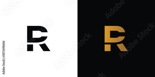 Unique and modern letter CR initials logo design