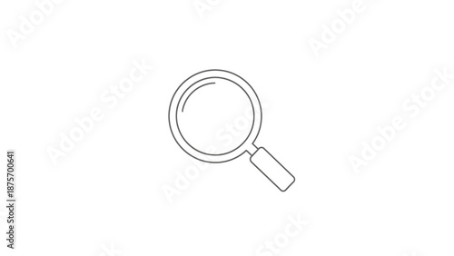 Simple Line Drawing of Magnifying Glass.