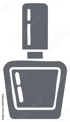 Simple monochrome icon of a nail polish bottle for beauty and cosmetic concepts