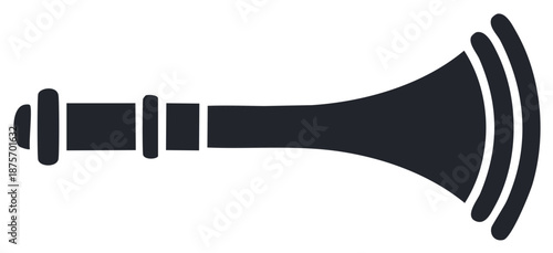 Black silhouette of an old fashioned bicycle horn with sound waves emanating from it