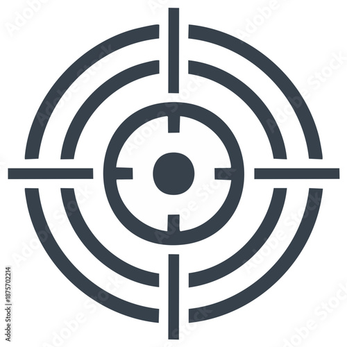 Dark Gray Target Reticle Icon for Aiming and Precision
