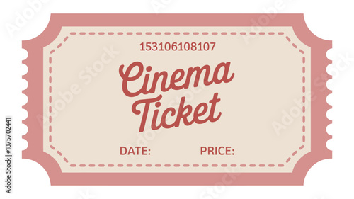 Vintage Cinema Ticket Template for Movie Events