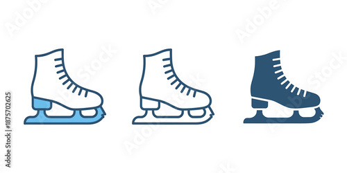 Set of Ice Skates Illustrations for Winter Sports