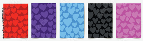 Valentine's Day pink love bouquet and hearts lettering card collection. Cute love sale flyer template, branding, poster, ads, copy space, label, cover, banner design. Hand drawn trendy style vector