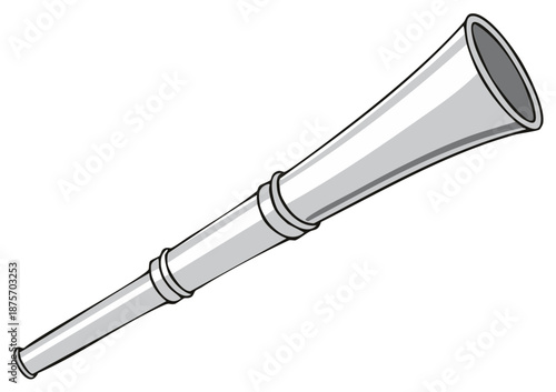 Grey and white cartoon noise horn for sporting events and fan enthusiasm vector art