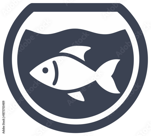 Isolated Fishbowl Illustration With Decorative Pet in Container with Water