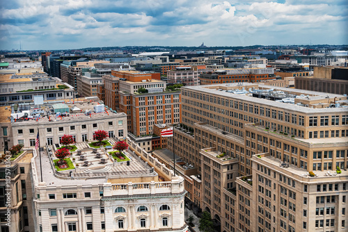 Obraz na płótnie panoramic, bird's-eye view of downtown Washington, D