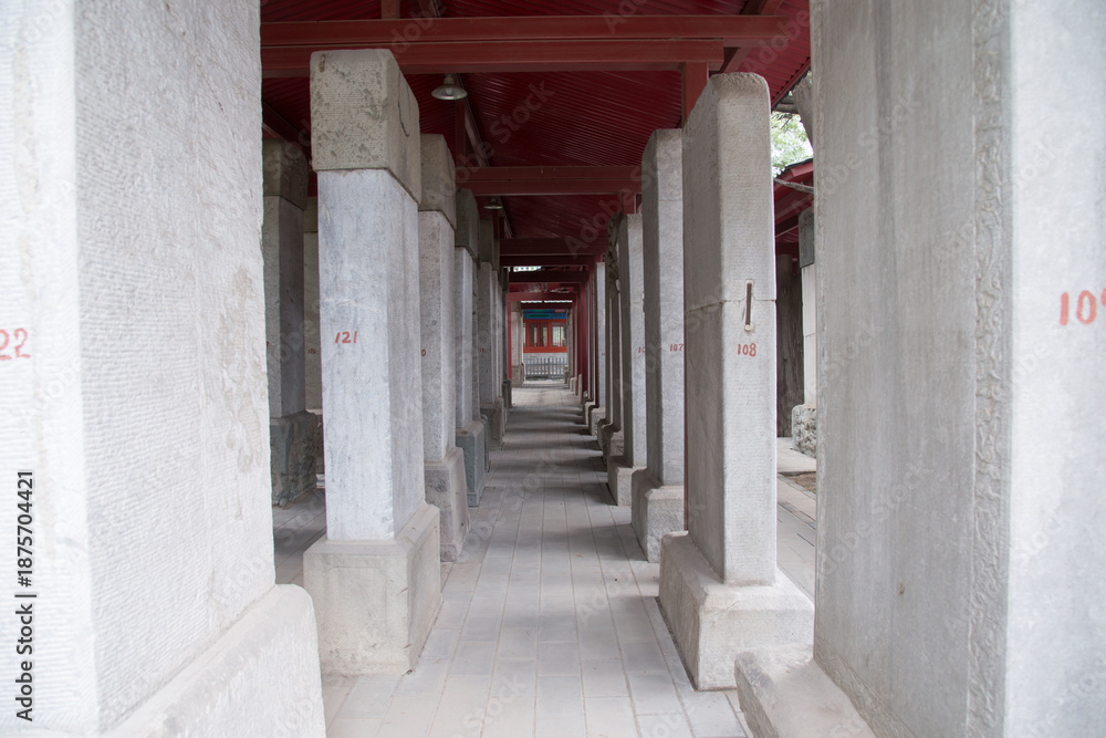Naklejka premium Yonghegong Lamasery Corridor - Beijing Traditional Architecture