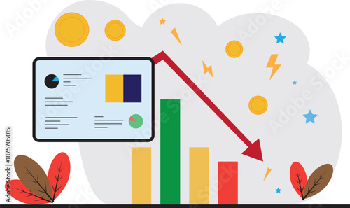 business infographics elements with arrow, business background vector design
