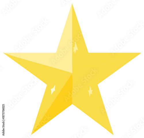Vibrant Golden Five-Pointed Star Symbol with Glowing Accents