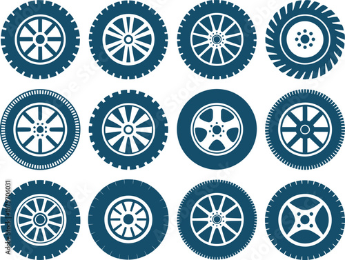 Various Car Wheel and Tire Designs