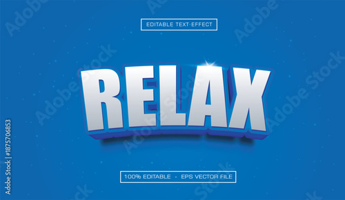 Relax 3d text effect with blues background