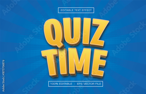 Quiz time text effect with comic book style