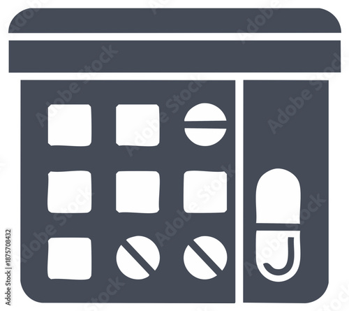 Pill Organizer with Medication Tablets and Capsule Medical Compliance Health Care