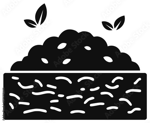 Pile of rich compost with leaves and seeds organic garden material