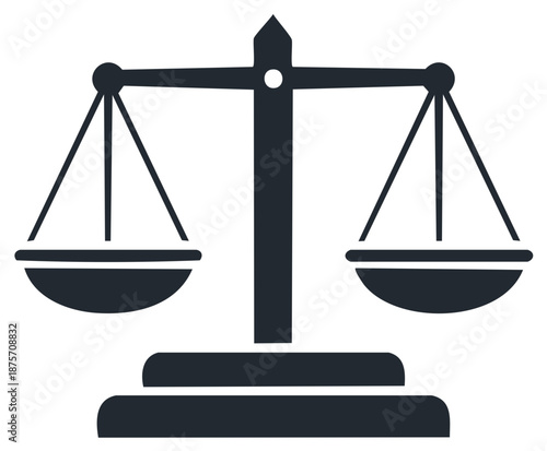 Classic balance scales icon representing justice law and fairness