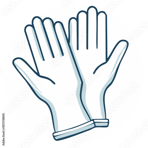 Medical protective gloves vector illustration, concept for safety, hygiene and virus protection in clean healthcare environment