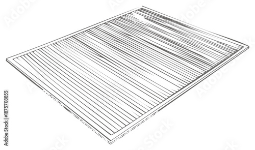 Hand-drawn sketch of a wooden surface with parallel lines
