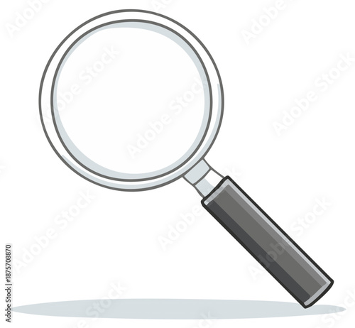 Cartoon Magnifying Glass Icon for Search Research and Discovery Concept