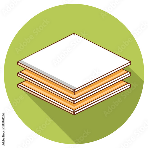 Sandwich Panel Cross Section Construction Material Vector Icon
