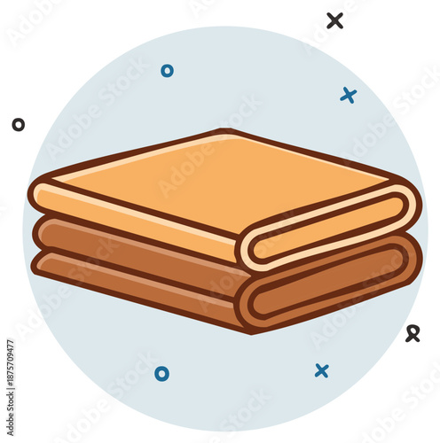 Stack of neatly folded towels linens laundry for spa or home use pastel vector illustration