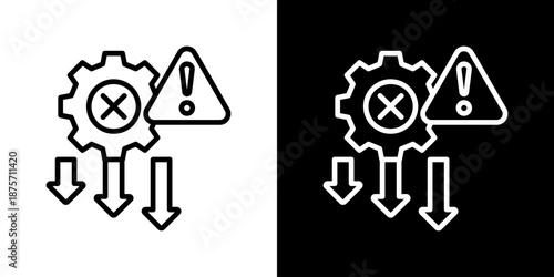 Error Icon Set Vector Collection Style Line Isolated In Black And White
