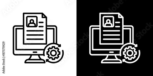 Curriculum Vitae Icon Set Vector Collection Style Line Isolated In Black And White