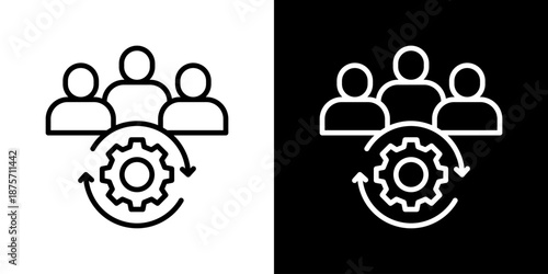 Hr Management Icon Set Vector Collection Style Line Isolated In Black And White