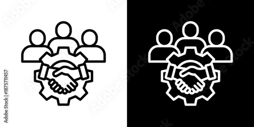 CRM Icon Set Vector Collection Style Line Isolated In Black And White