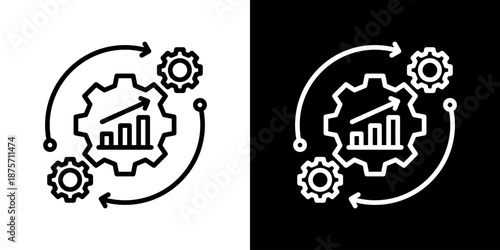 Automation Icon Set Vector Collection Style Line Isolated In Black And White