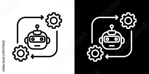 Rpa Icon Set Vector Collection Style Line Isolated In Black And White