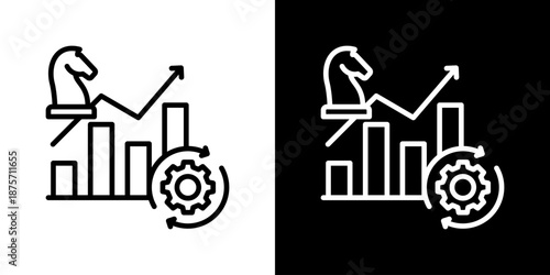 Strategy Icon Set Vector Collection Style Line Isolated In Black And White