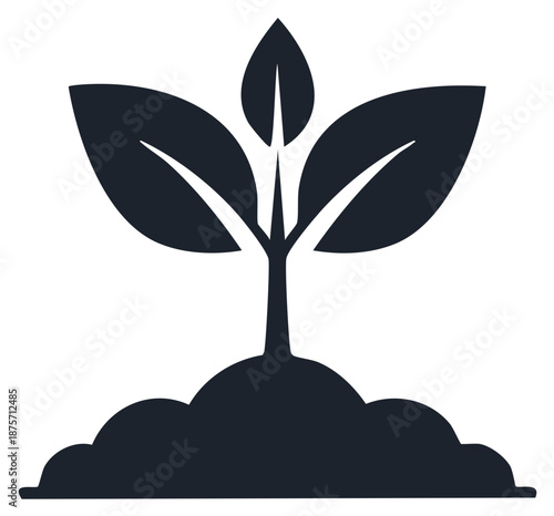 Young Plant Growing from Soil Symbolizes New Beginnings and Sustainable Future