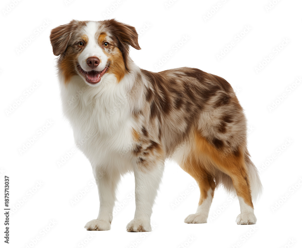 custom made wallpaper toronto digitalHappy Australian Shepherd Dog Standing and Smiling Isolated on Transparent Background PNG
