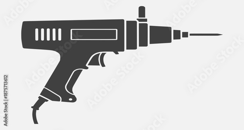 Drill machine illustration on a white background from a side viewpoint