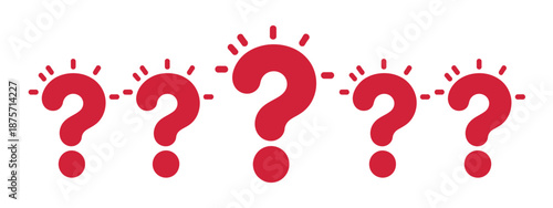 Dynamic Red Exclamation and Question Marks, Varied Designs, Symbols for Attention, Alerts, Warnings, Communication Concept, Vector Illustration.