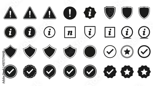 Collection of Black and White Icons.