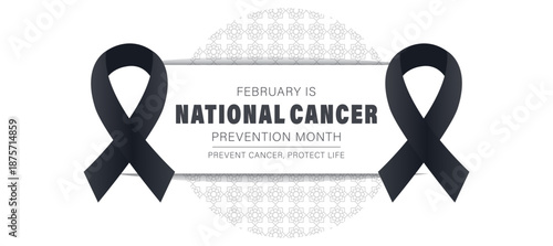 National Cancer Prevention Month Modern Health Banner, Cancer Prevention Awareness – Healthy Lifestyle Concept. 