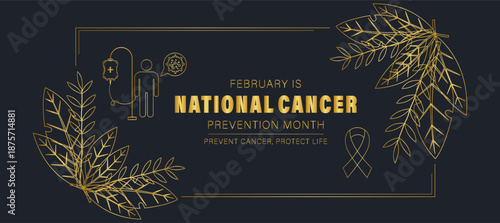 National Cancer Prevention Month Awareness Banner Design, Cancer Prevention Month – Early Detection Saves Lives