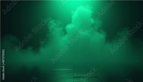 Abstract dark clouds and rays of light pierce the night sky through a storm of blue fog and smoke to create a dramatic nature backdrop with a motion texture of weather in the cloudscape